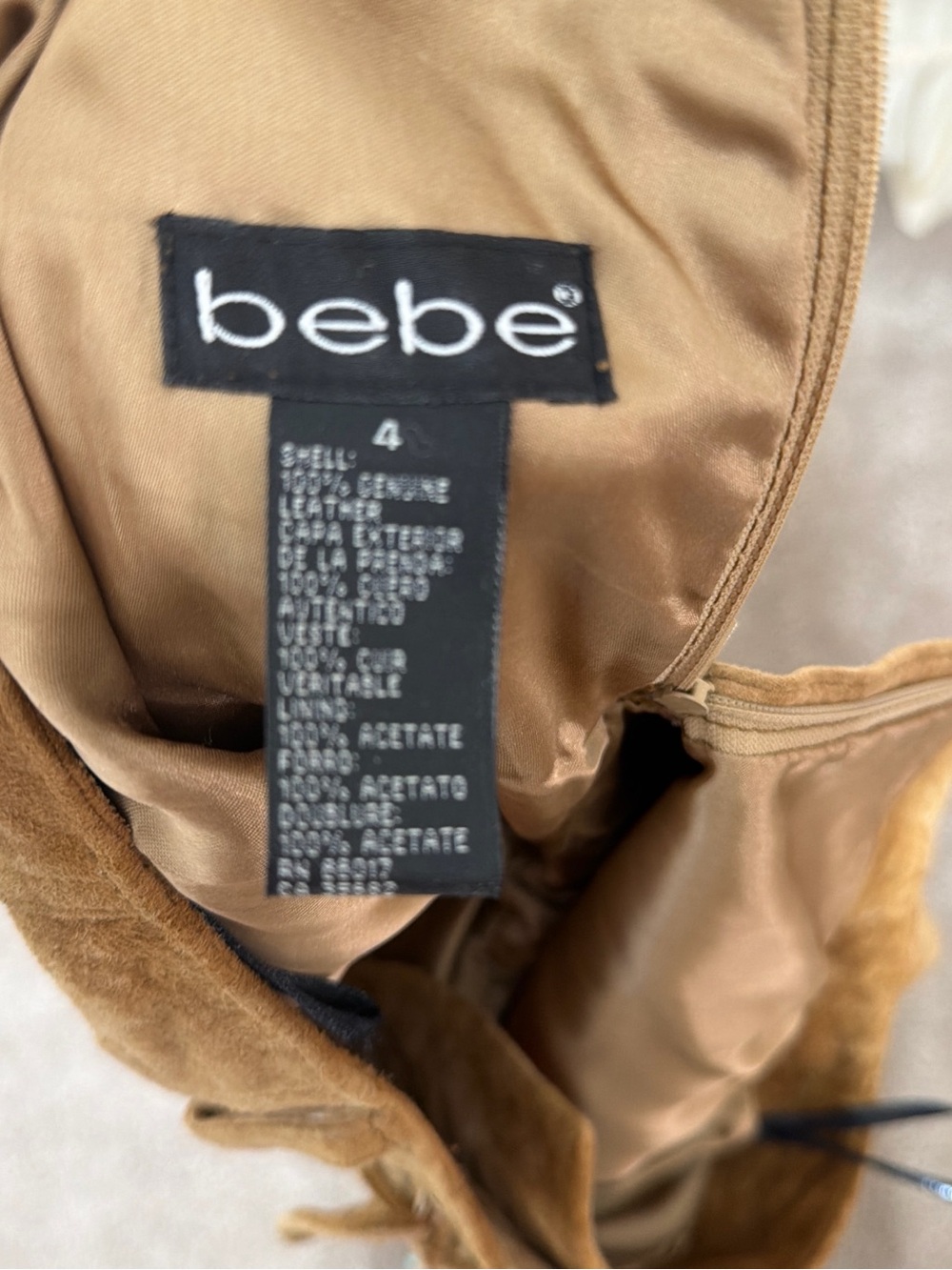 Bebe Leather Suede Jacket Pants Two Piece Ser - Picture 8 of 8